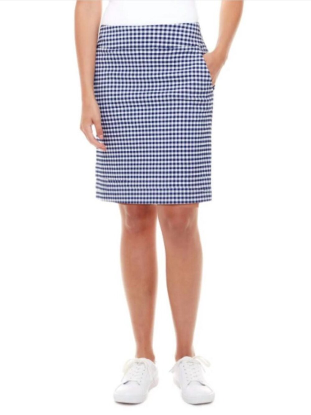 UP! Gingham Techno Skort | Blue, Size 14